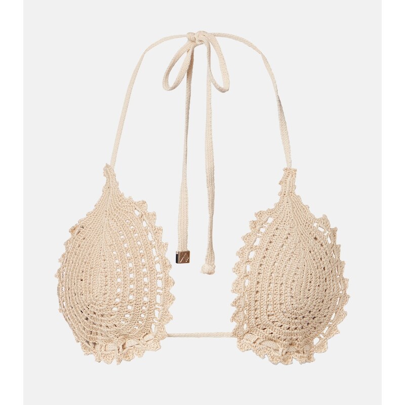 The Attico Crochet cotton bikini top