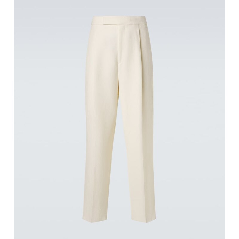 Zegna Wool and linen wide-leg pants