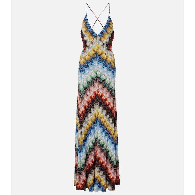 Missoni Zigzag open-back lamÃ gown