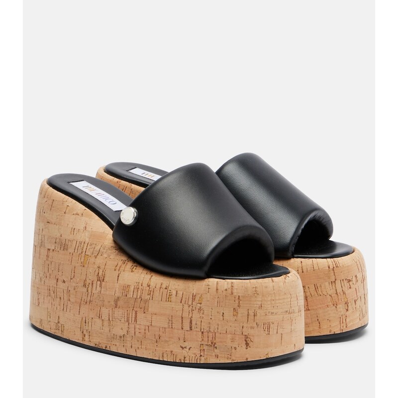 The Attico Mochi leather platform slides