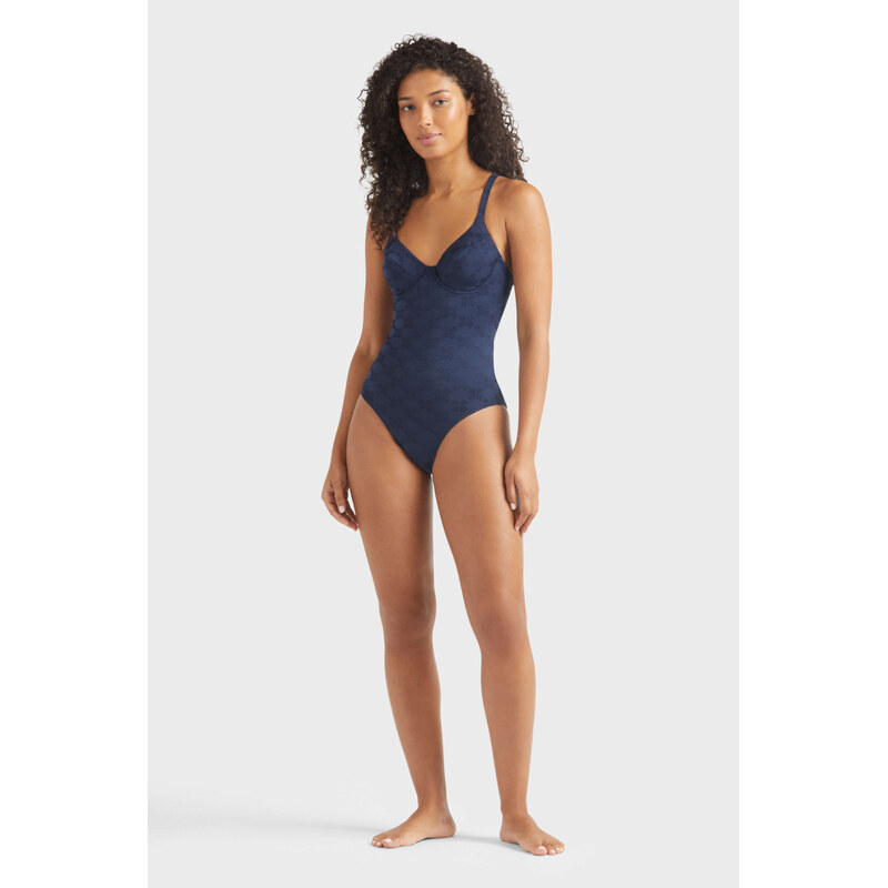 PLAVKY VILEBREQUIN TURTLES MONOGRAM SWIM JERSEY JACQUARD STRETCH 114998994