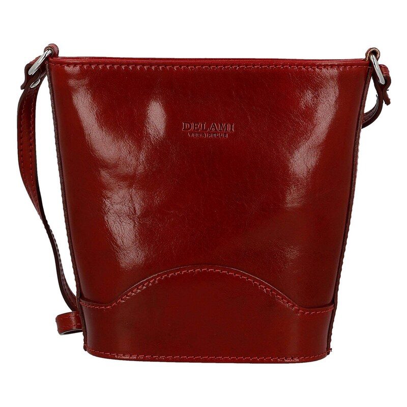 Dámská kožená crossbody kabelka červená - Delami Vera Pelle