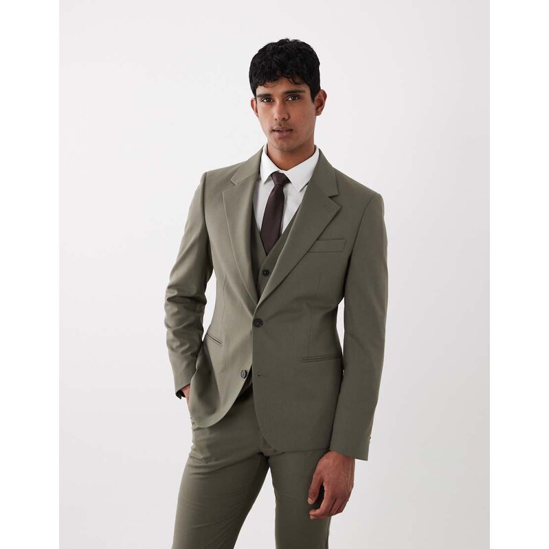ASOS DESIGN skinny suit jacket in mid green