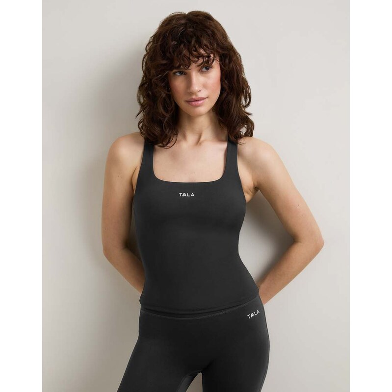 TALA SkinLuxe crossback vest in shadow black