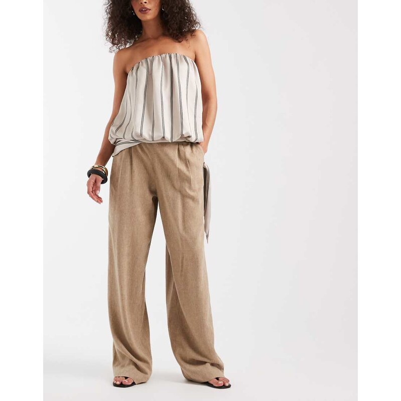 JJXX linen blend trousers in beige-Neutral 115520639