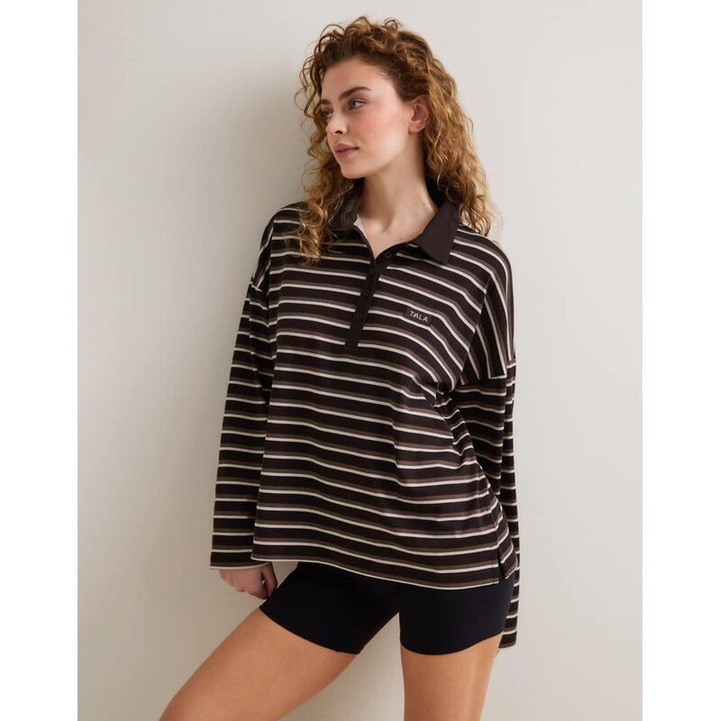 TALA rugby polo shirt in mocha brown