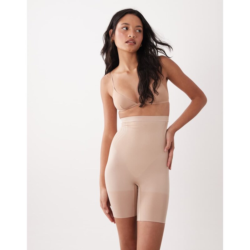 SPANXsculpt GoFigure high-waisted mid-thigh short in chai beige 115522611