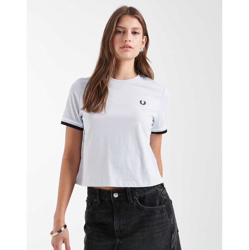 Fred Perry bold tipped short sleeve t-shirt in pale blue