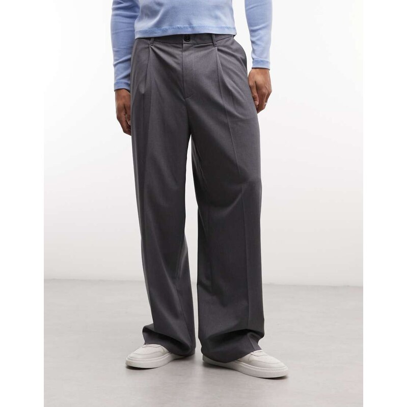 Weekday Uno loose fit tailored in grey melange