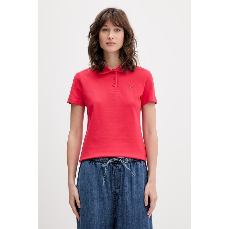 Tommy Jeans polo dámské bavlněné s elastanem
