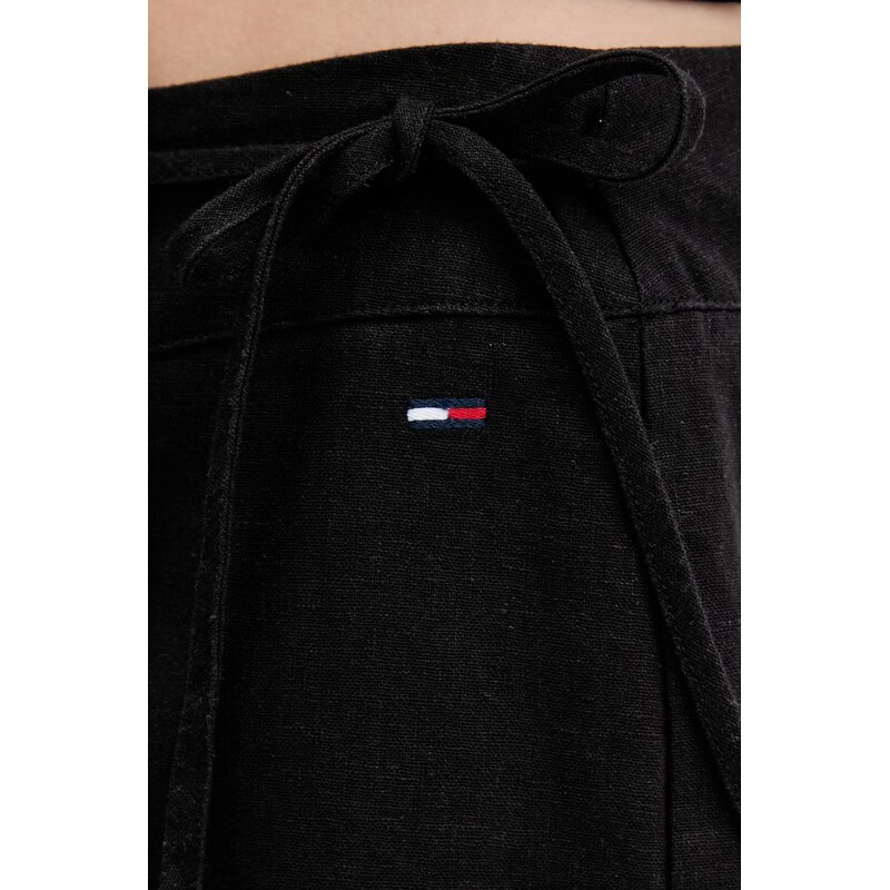 Tommy Jeans sukňové šortky dámské se lnem
