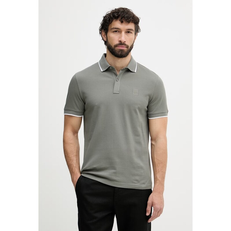 BOSS Orange polo pánské bavlněné s elastanem Passertip