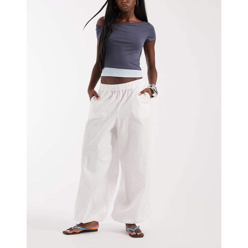 JJXX cotton ballon trousers in white 115553203