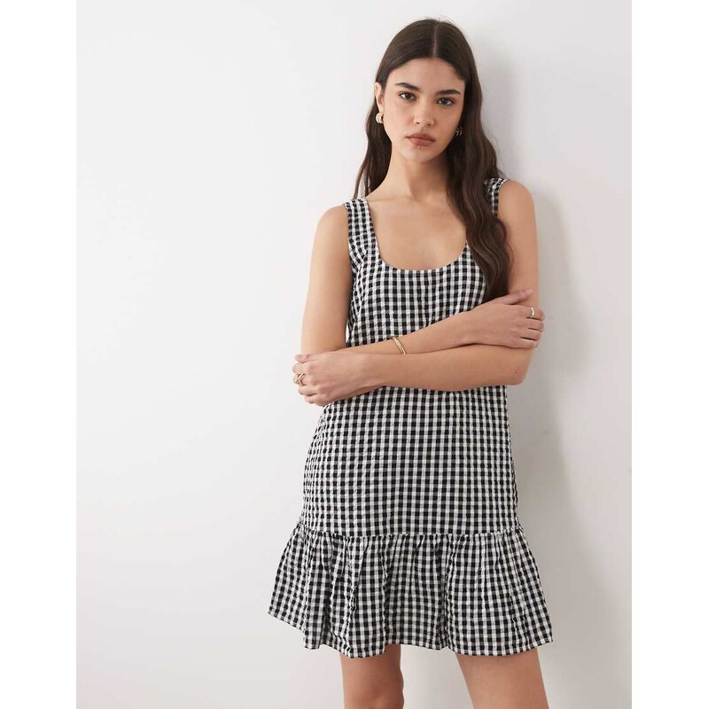 Nobodys Child Millie cotton sleeveless drop waist ruffle hem