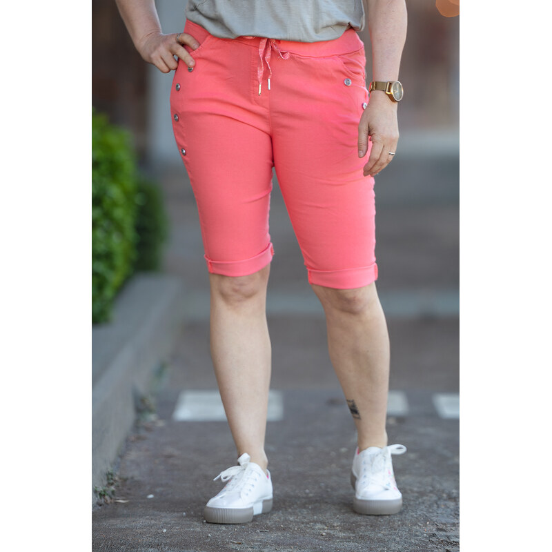 Italy fashion Pružné kraťasy LOKI short Barva: korálová,