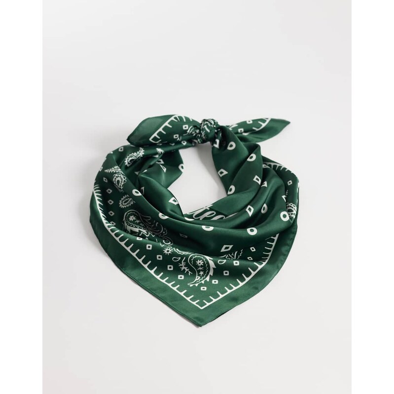 Prohibited logo scarf in green 115377188