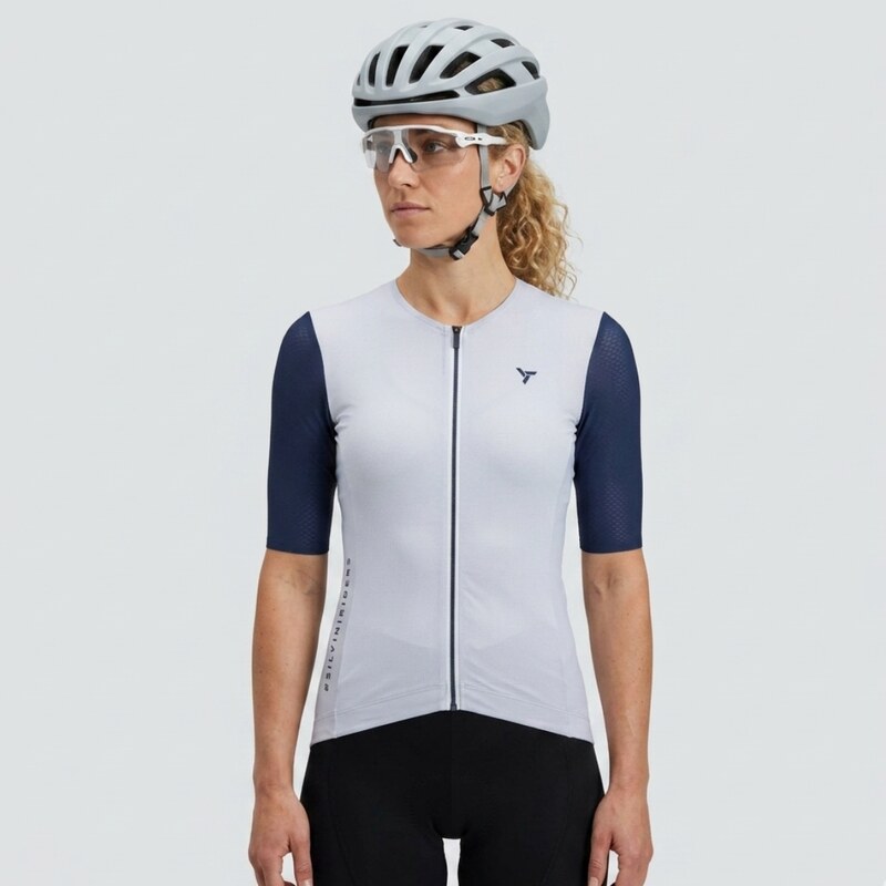 Dámský cyklo dres Silvini Auronza šedá/modrá