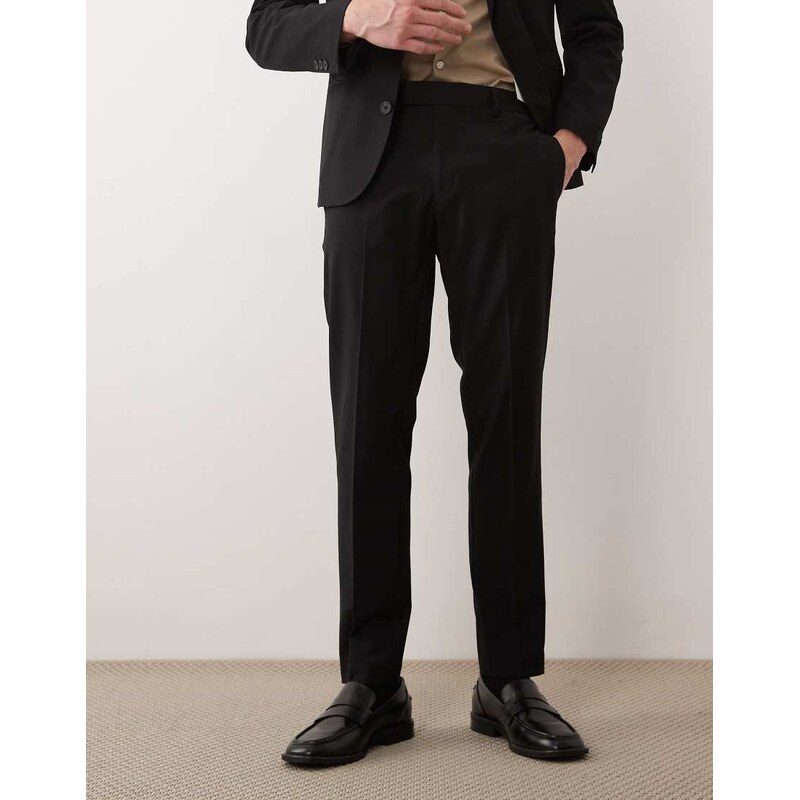 ASOS DESIGN skinny washable wool suit trousers in black