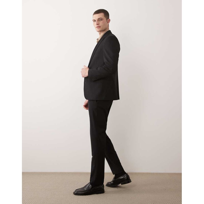 ASOS DESIGN skinny washable wool suit trousers in black