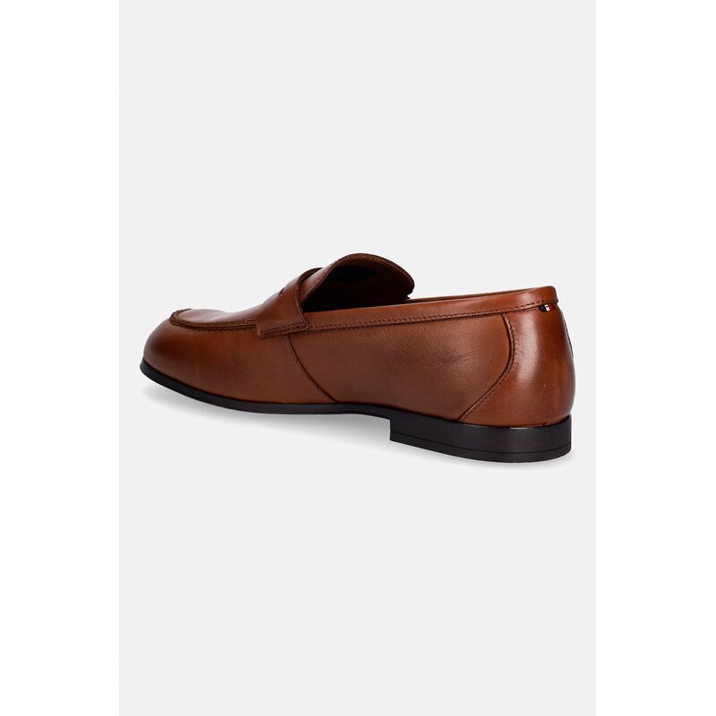 Tommy Hilfiger mokasíny pánské kožené FLEXIBLE SLIM LEATHER LOAFER