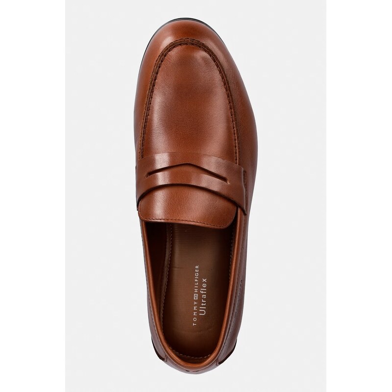 Tommy Hilfiger mokasíny pánské kožené FLEXIBLE SLIM LEATHER LOAFER