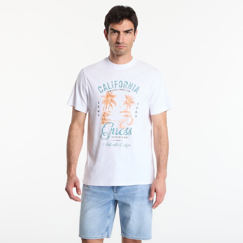 Tričko GUESS Cn Ss Summer Slub Tee Pure White XL