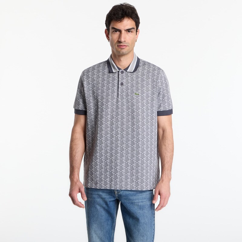 Košile LACOSTE Short Sleeved Ribbed Collar Shirt Calluna/ Graphite 5 115382958