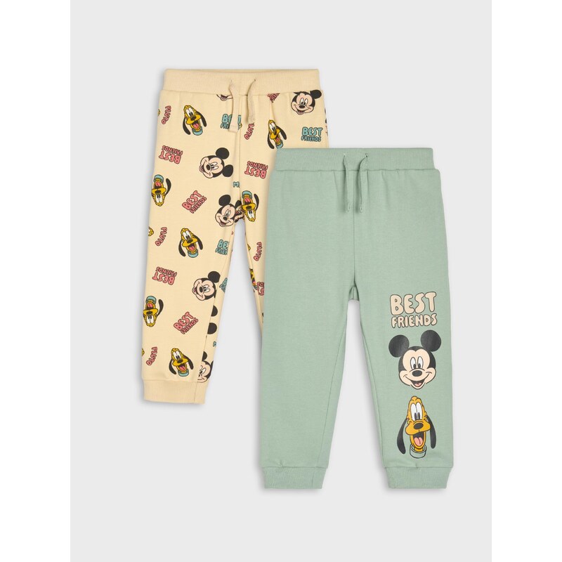 Sinsay - Fleecové jogger kalhoty 2 pack Mickey Mouse - zelená
