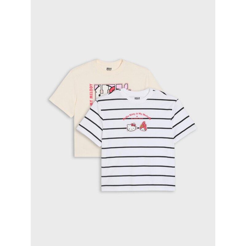 Sinsay - Bavlněná trička s potiskem 2 ks Hello Kitty and Friends