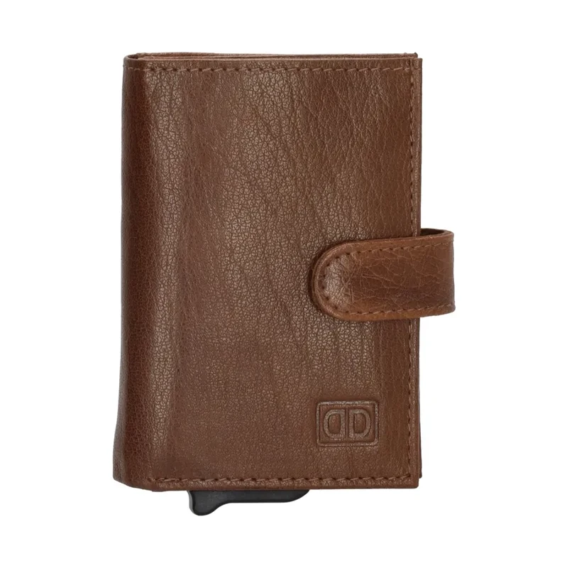 Double-D Hnědá praktická kožená peněženka s RFID Page