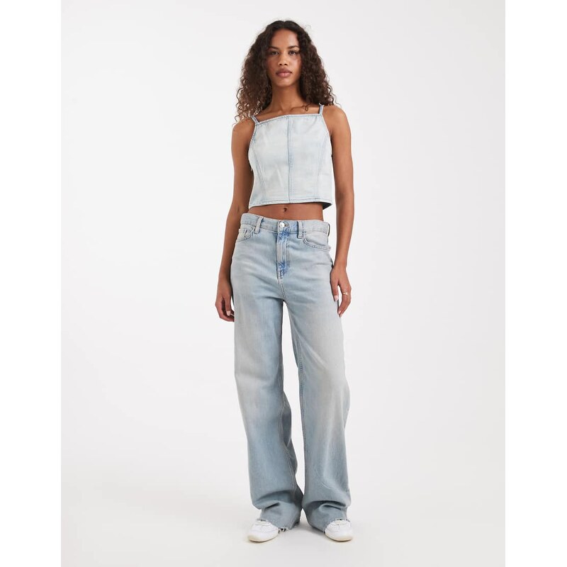 Levi's square neck denim top in blue