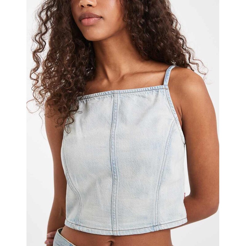 Levi's square neck denim top in blue