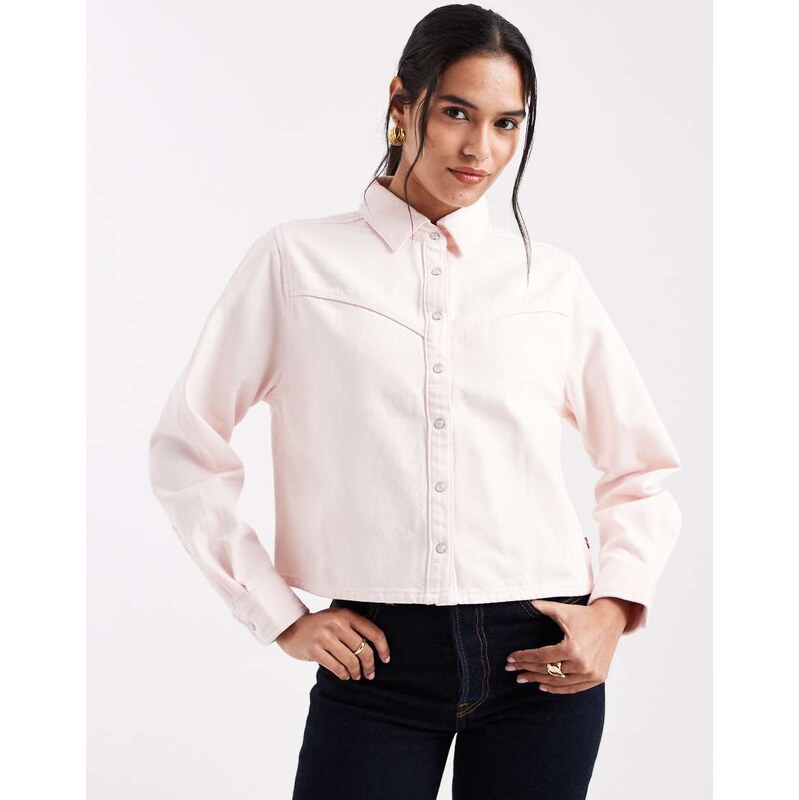 Levi's Logan boxy denim shacket in pink
