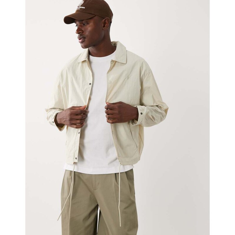 Polo Ralph Lauren icon logo windbreaker jacket in cream-White