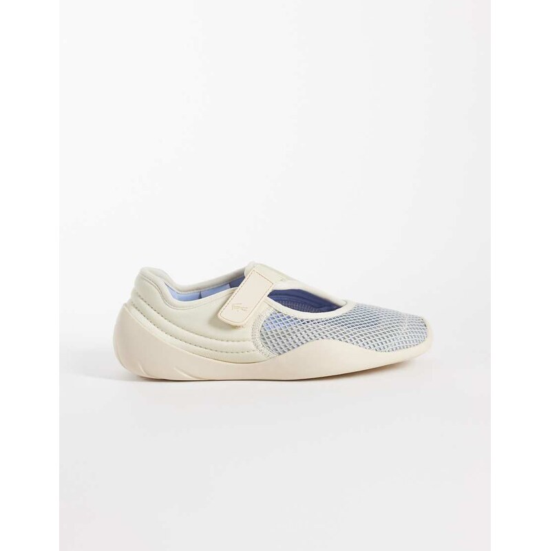 Lacoste Low Mystere logo ballet trainers in off white 115379778