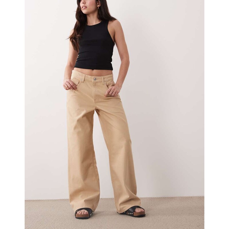 Mango Niki 100% cotton barrel jean in pastel yellow
