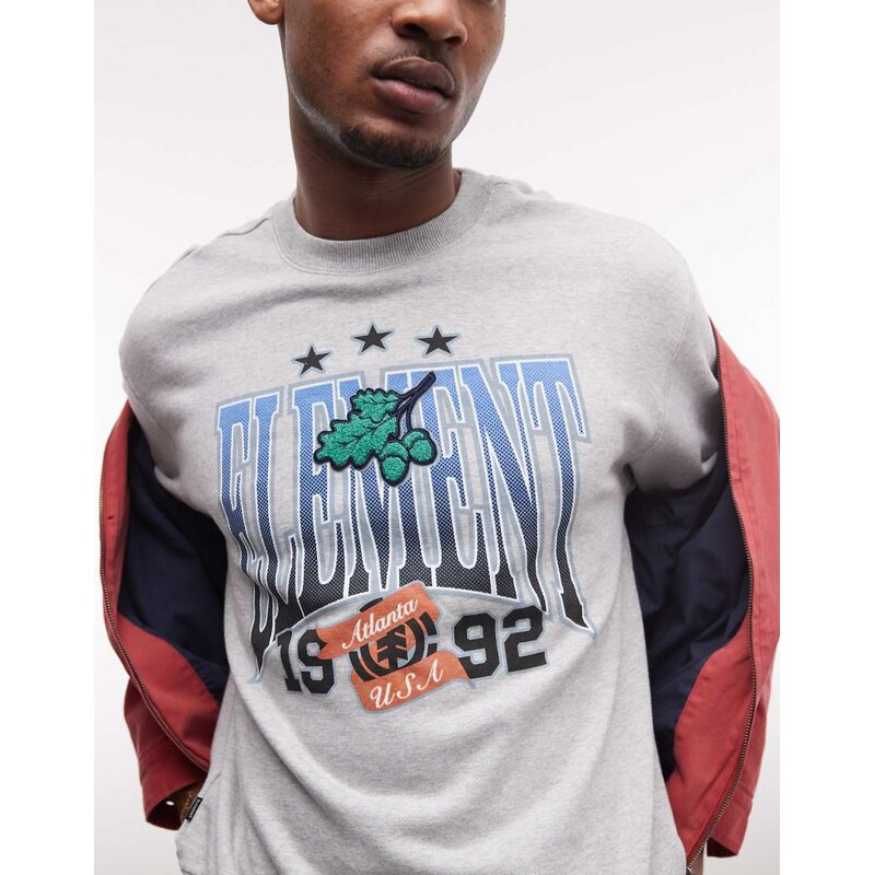 Element graphic sweatshirt in grey-Red