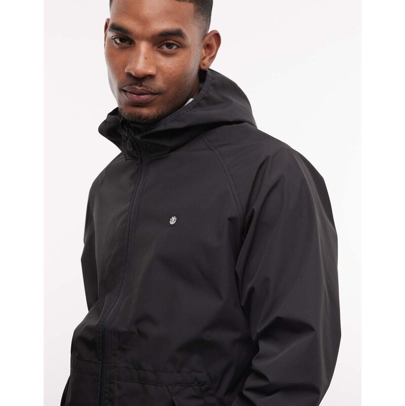 Element Alder waterproof shell rain coat in black