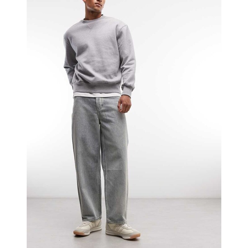 Element denim baggy jeans in light blue wash-Navy