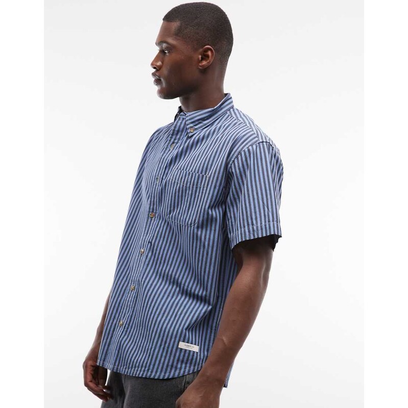 Element button-up striped shirt in blue-Multi