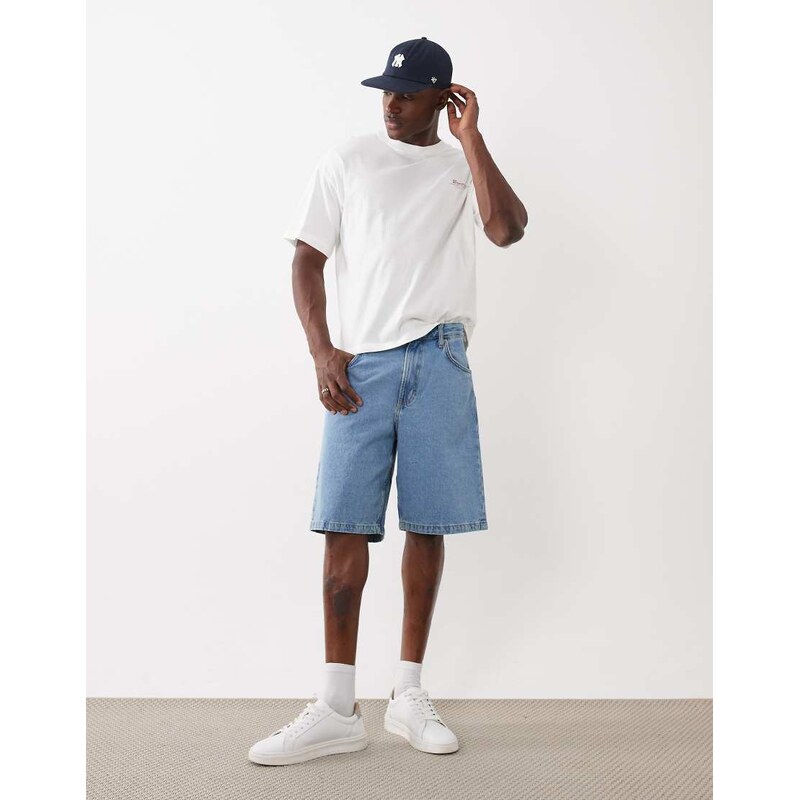 Cotton On baggy denim short in verve blue