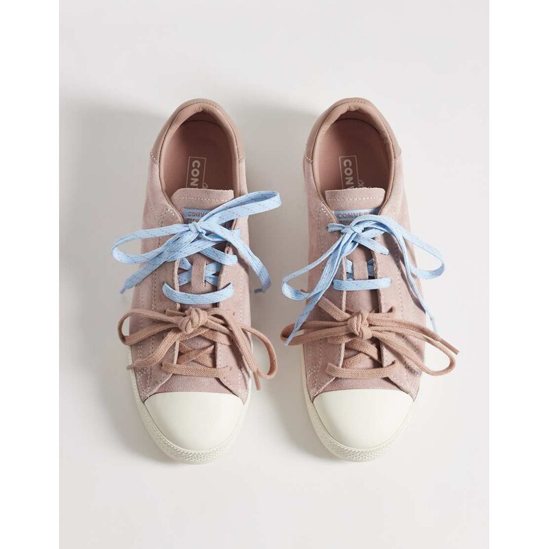 Converse Chuck Taylor Lo trainers with double lace in pink