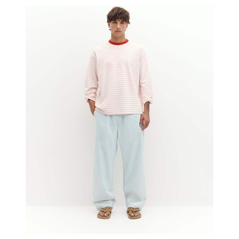 Pull&Bear Denim joggers in pale blue