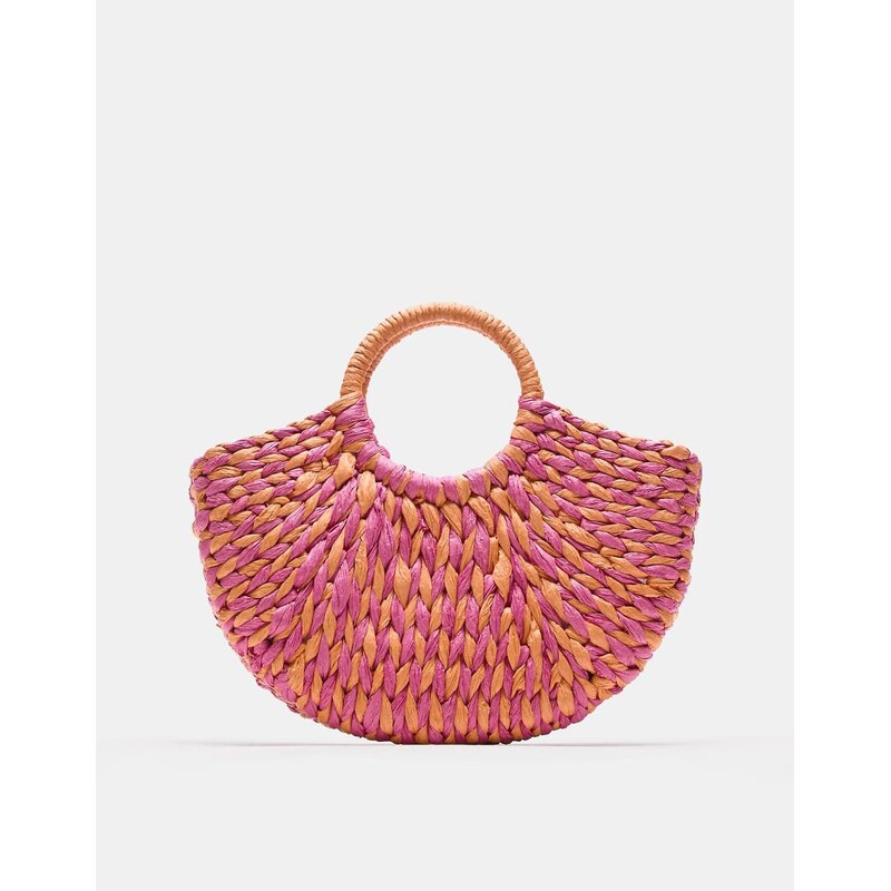 Pull&Bear Woven top handle bag in pink-Neutral 115380009