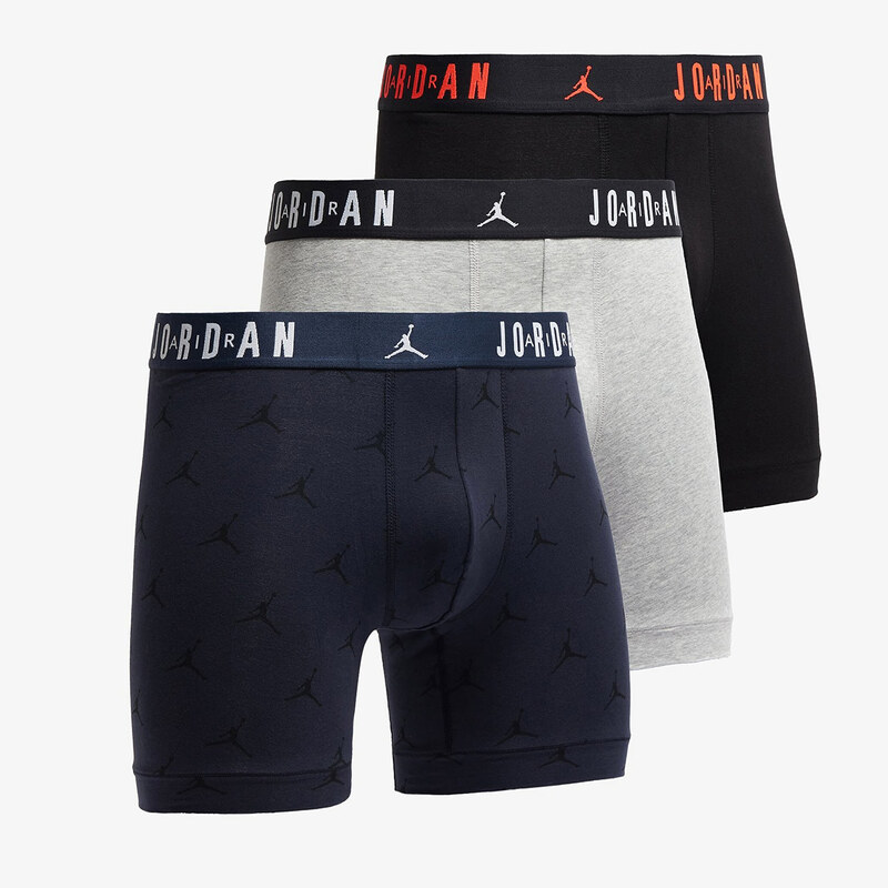 Boxerky Jordan Jhm Mens Flight Cotton Esst 3-Pack Obsidian L