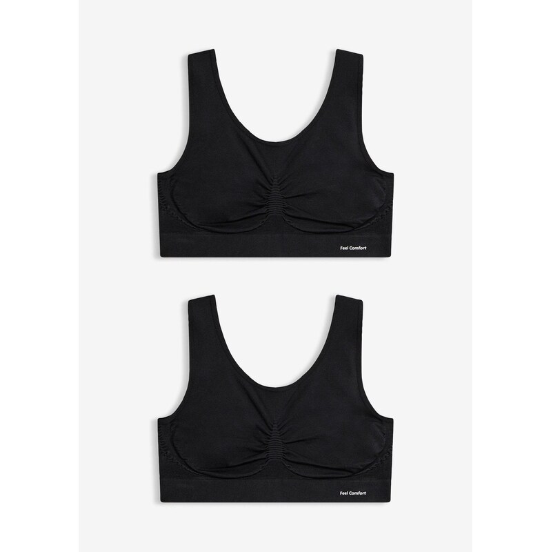 bonprix Bezešvý podprsenkový top Feel Comfort (2 ks v balení)
