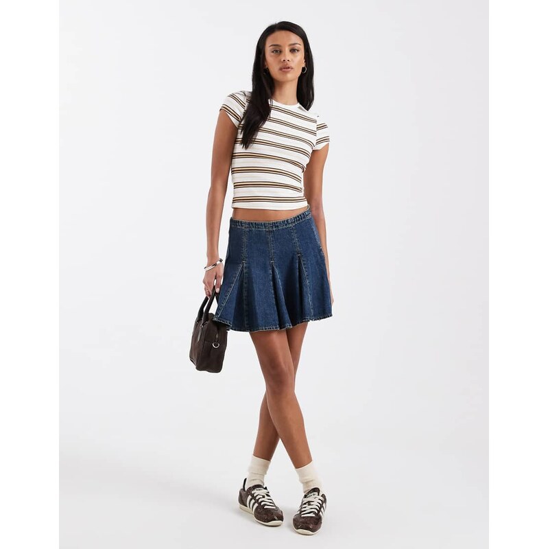 Levis Godet pleated denim mini skirt in dark wash-Blue 115491559