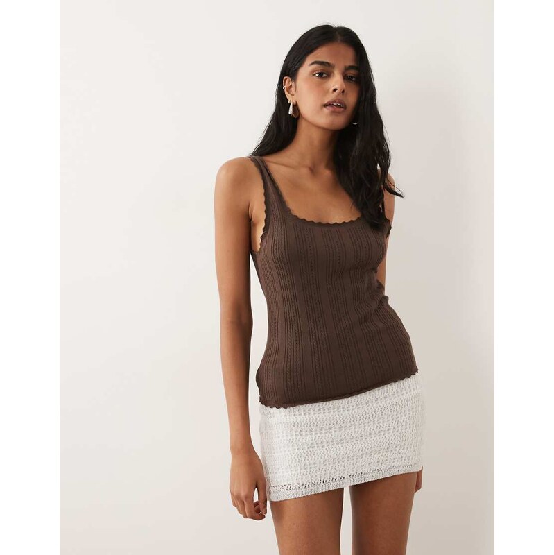 Mango Teen knitted mini skirt in white