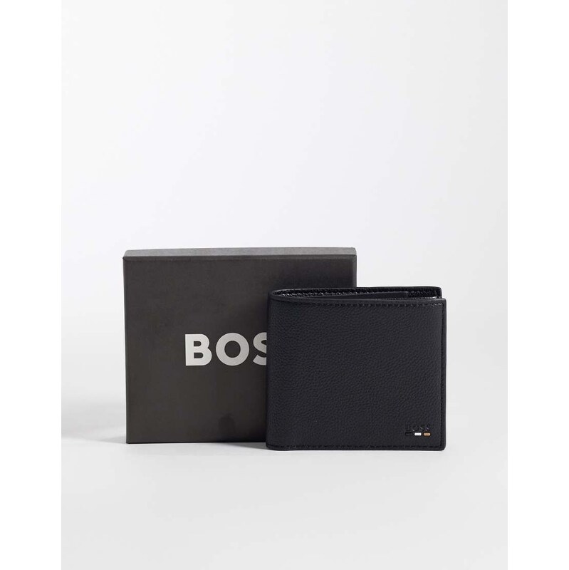 BOSS Orange Boss Ray icon logo bi-fold wallet in black