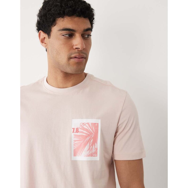 BOSS Orange Hugo Boss regular fit graphic short sleeve in pink